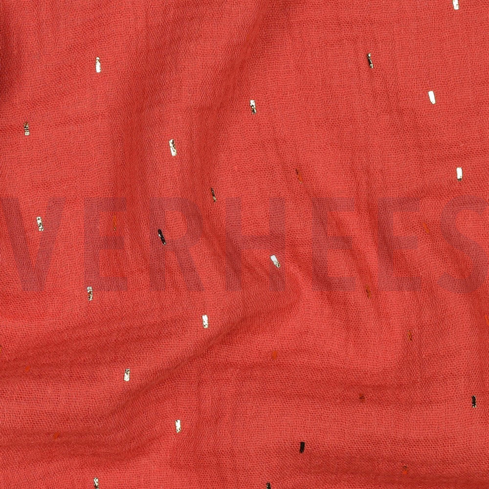 DOUBLE GAUZE FOIL STRIPES RUST/GOLD (high resolution) #2