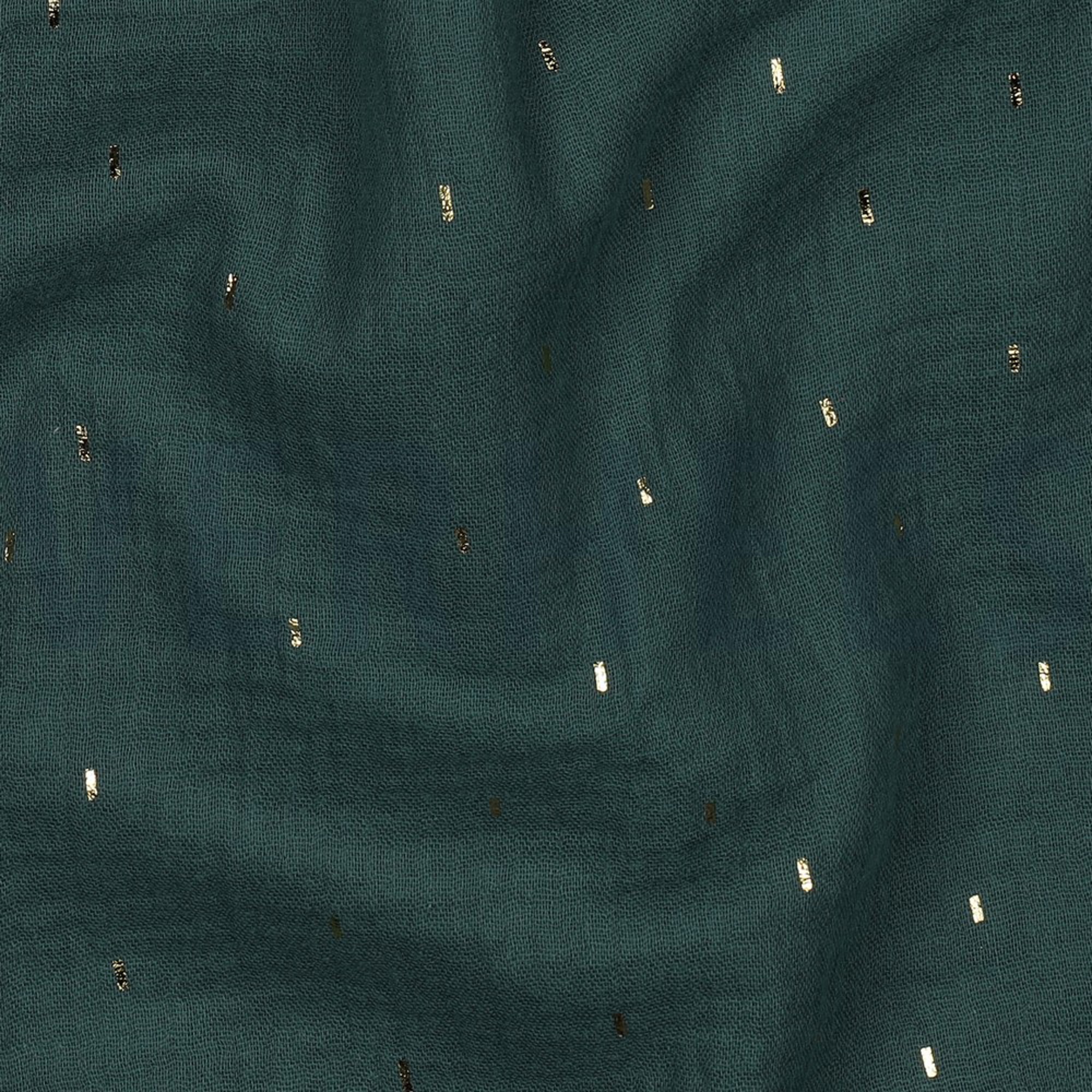 DOUBLE GAUZE FOIL STRIPES DARK GREEN/GOLD (high resolution) #2
