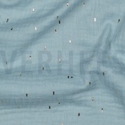 DOUBLE GAUZE FOIL STRIPES CYAN/GOLD (thumbnail) #2