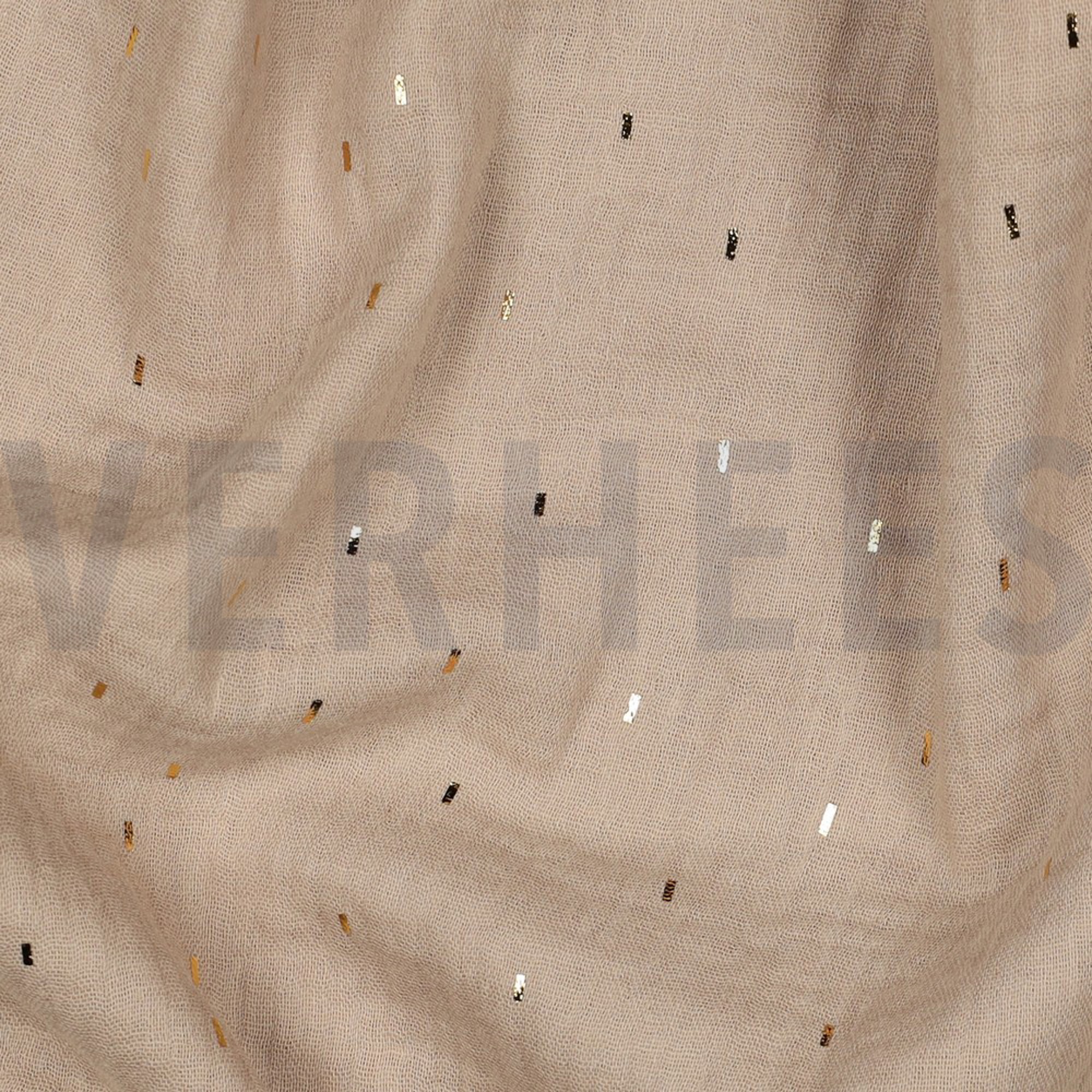 DOUBLE GAUZE FOIL STRIPES BEIGE/GOLD (high resolution) #2