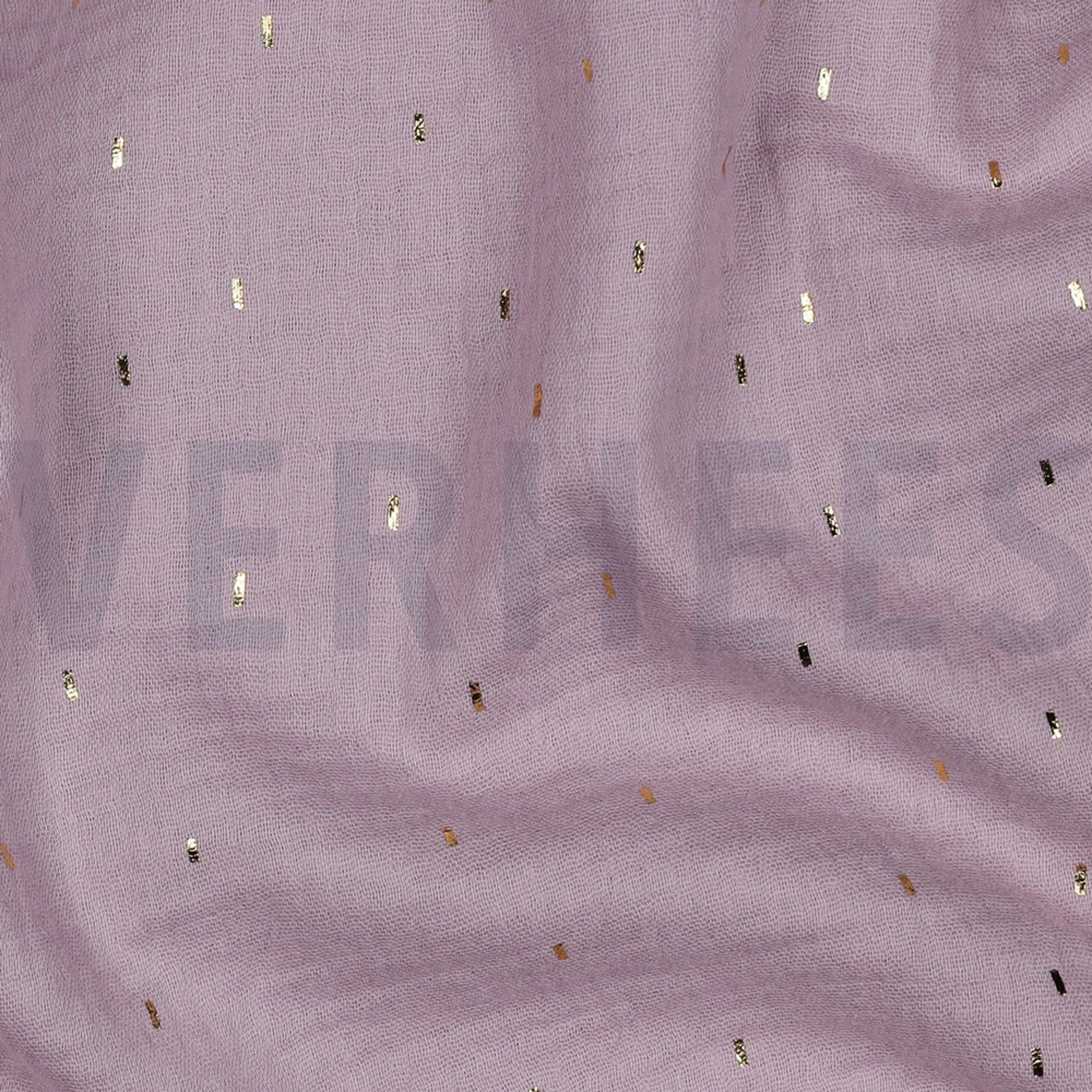 DOUBLE GAUZE FOIL STRIPES LILAC/GOLD (high resolution) #2
