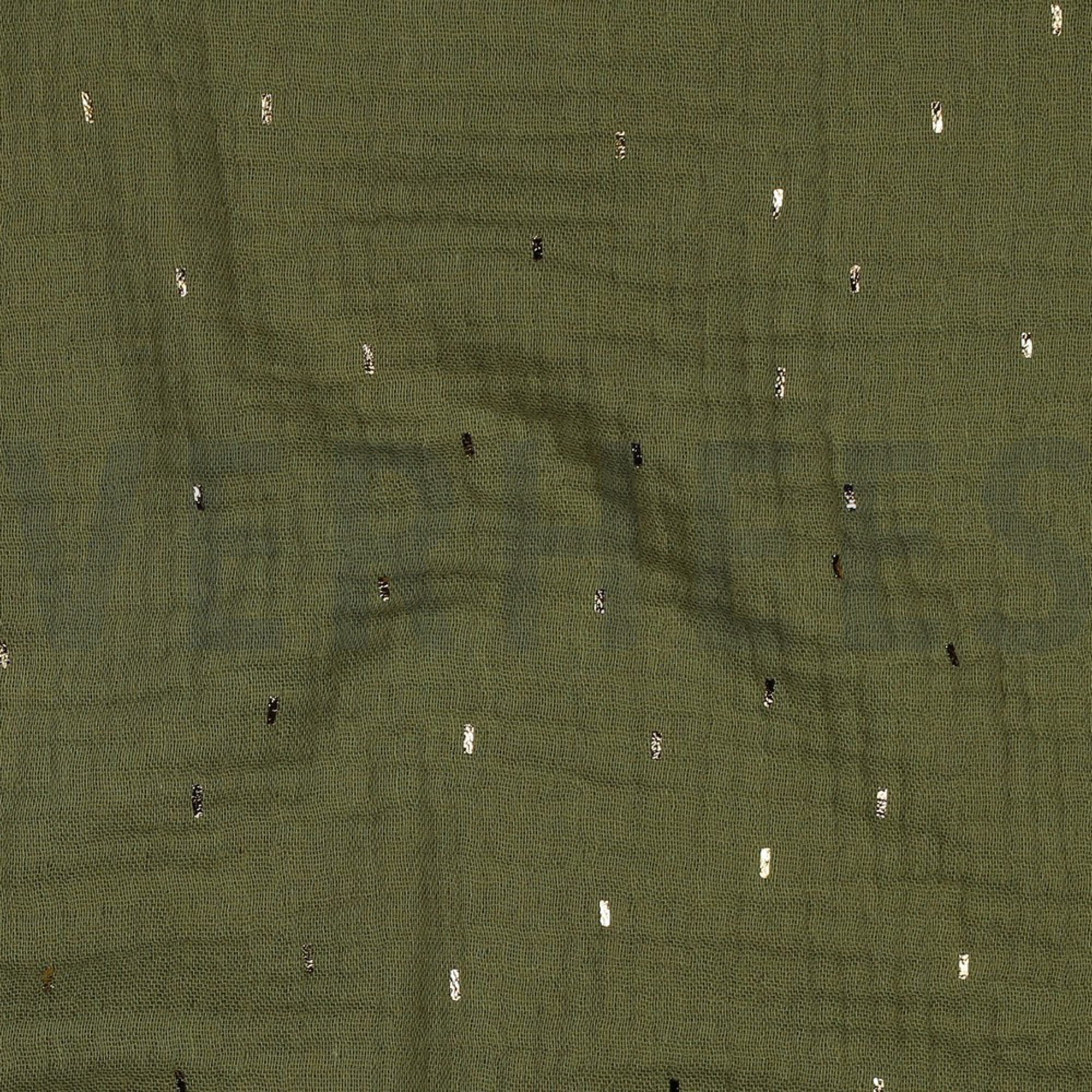 DOUBLE GAUZE FOIL STRIPES GREEN/GOLD (high resolution) #2
