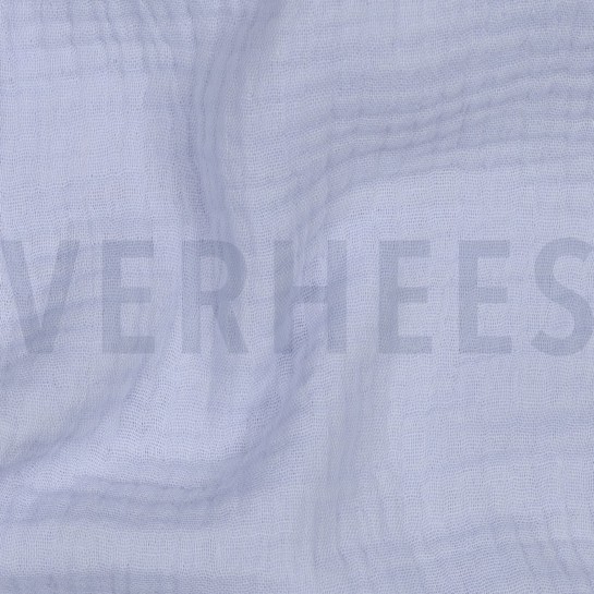 BAUMWOLLE MUSSELIN DREILAGIG GOTS HELLBLAU #7