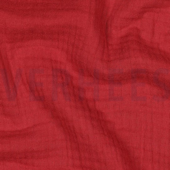 BAUMWOLLE MUSSELIN DREILAGIG GOTS ROUGE #7