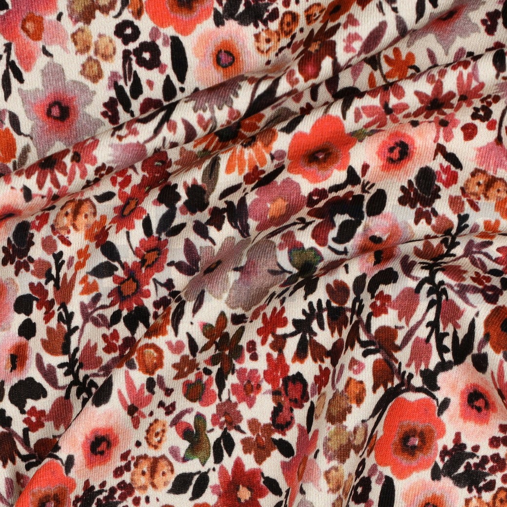 JERSEY DIGITAL FLEURS ECRU #2