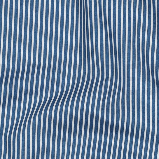 BAUMWOLLE POPELINE STREIFEN BLAU #7