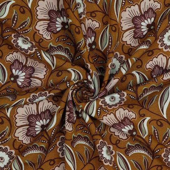 VISKOSE RADIANCE BLUMEN HELLBRAUN #7