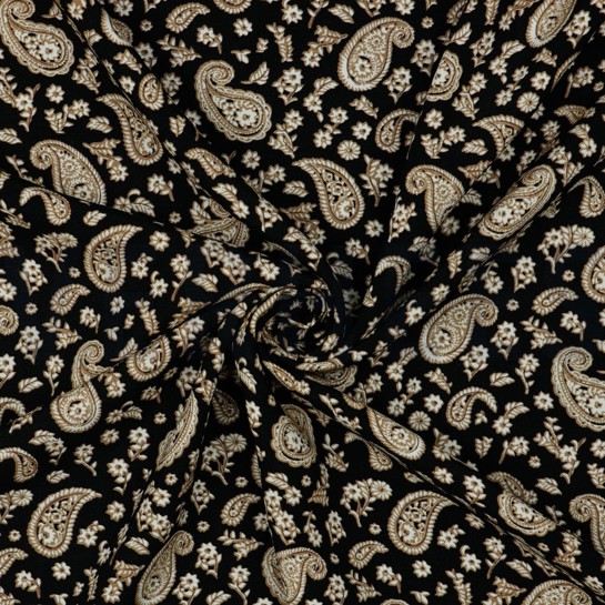 VISKOSE RADIANCE PAISLEY SCHWARZ #7