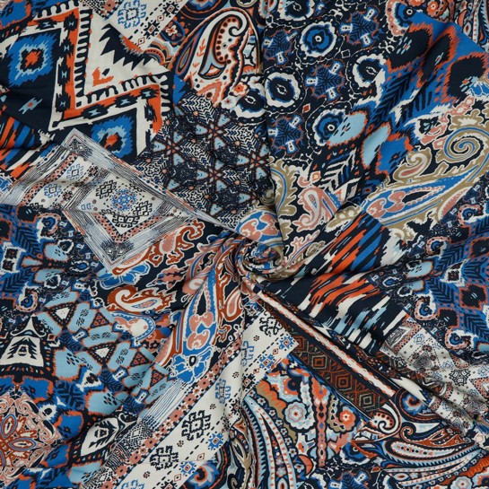 VISCOSE RADIANCE DIGITAL ETHNIC PATCH ECRU #7