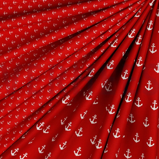 POPELINE DE COTON ANCRE ROUGE #7