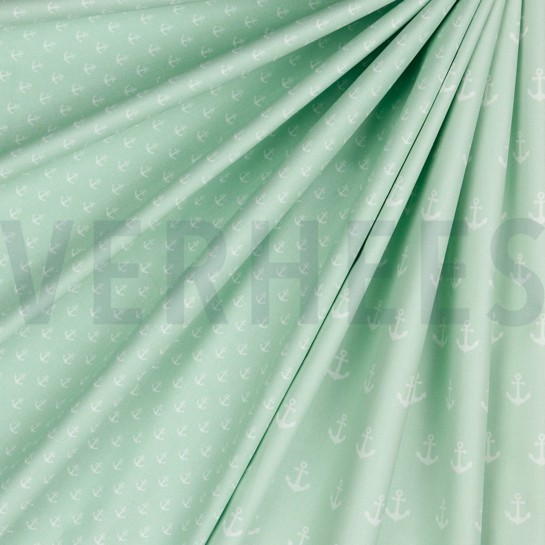 POPELINE DE COTON ANCRE MENTHE #7