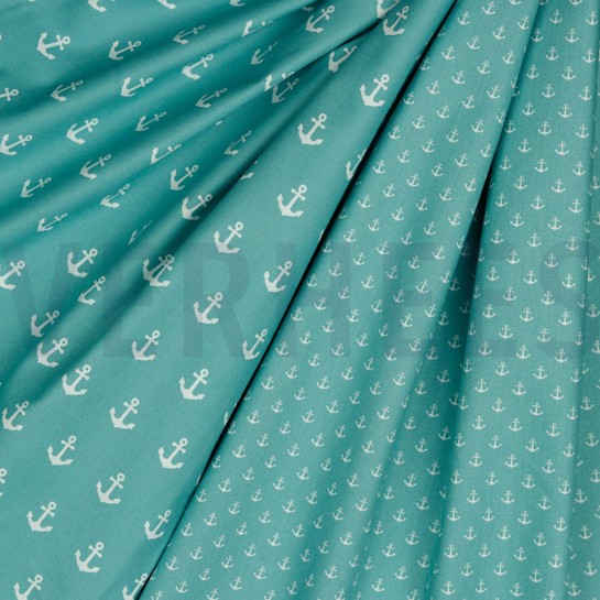 BAUMWOLLE POPELINE ANKER ALTGRÜN #7