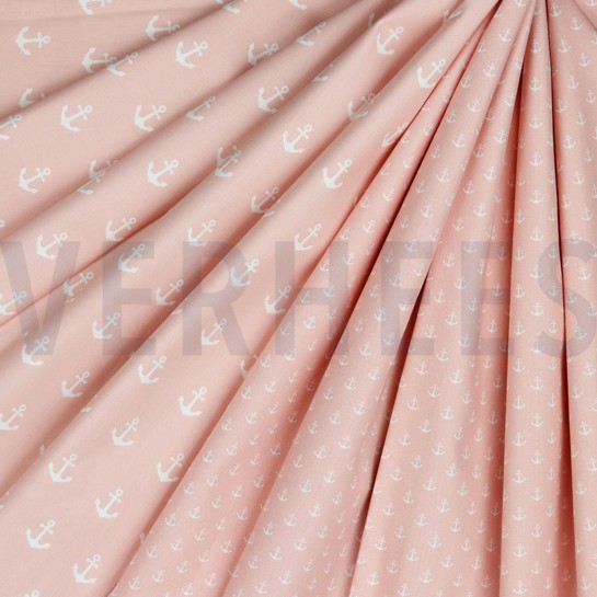 BAUMWOLLE POPELINE KLEINE ANKER ALTROSA #7