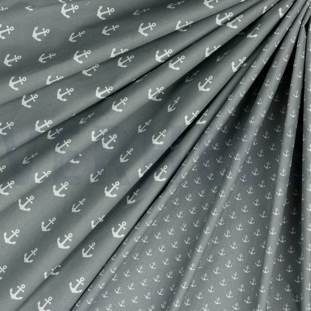 POPLIN PETIT ANCHOR GREY #2