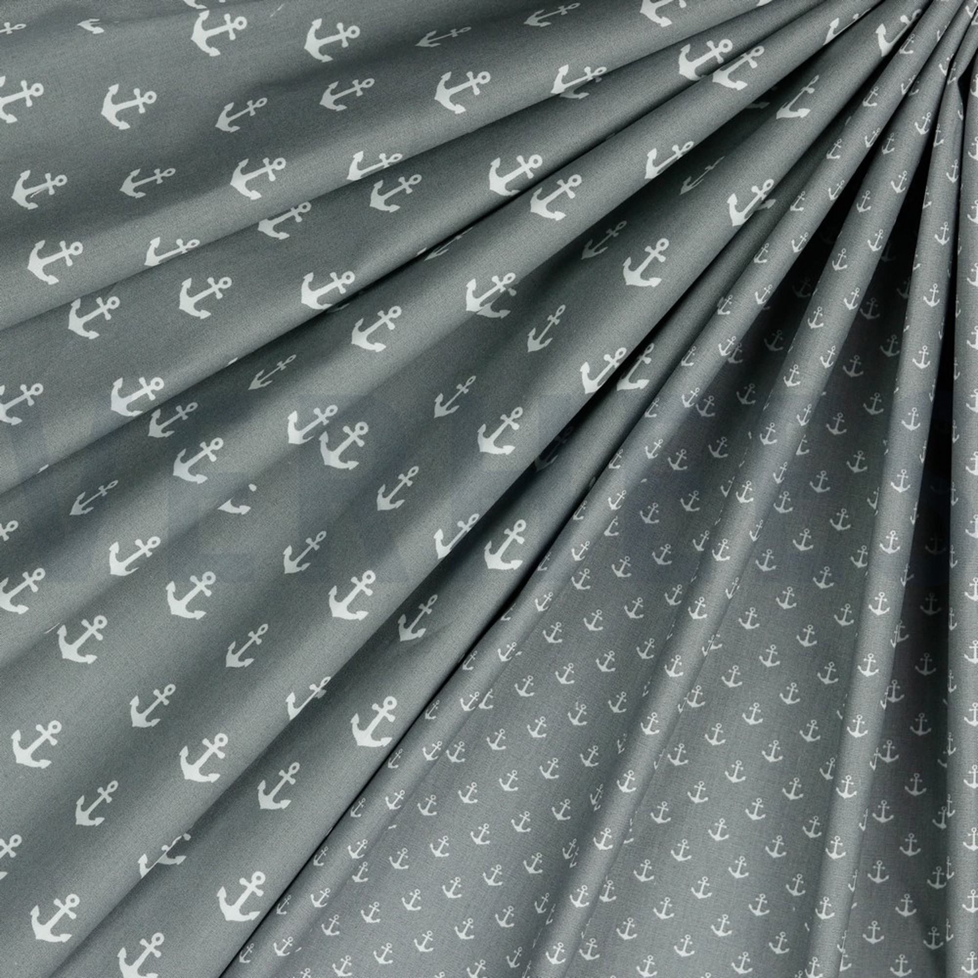 POPLIN PETIT ANCHOR GREY (high resolution) #2