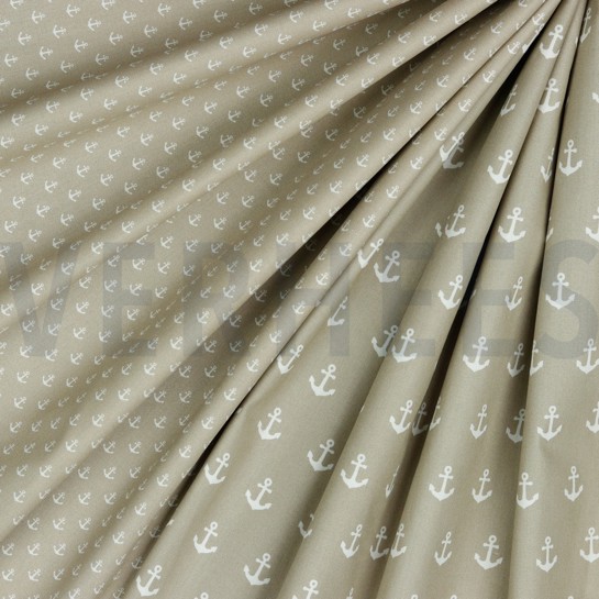 POPELINE DE COTON PETITS ANCRAGES SABLE #7