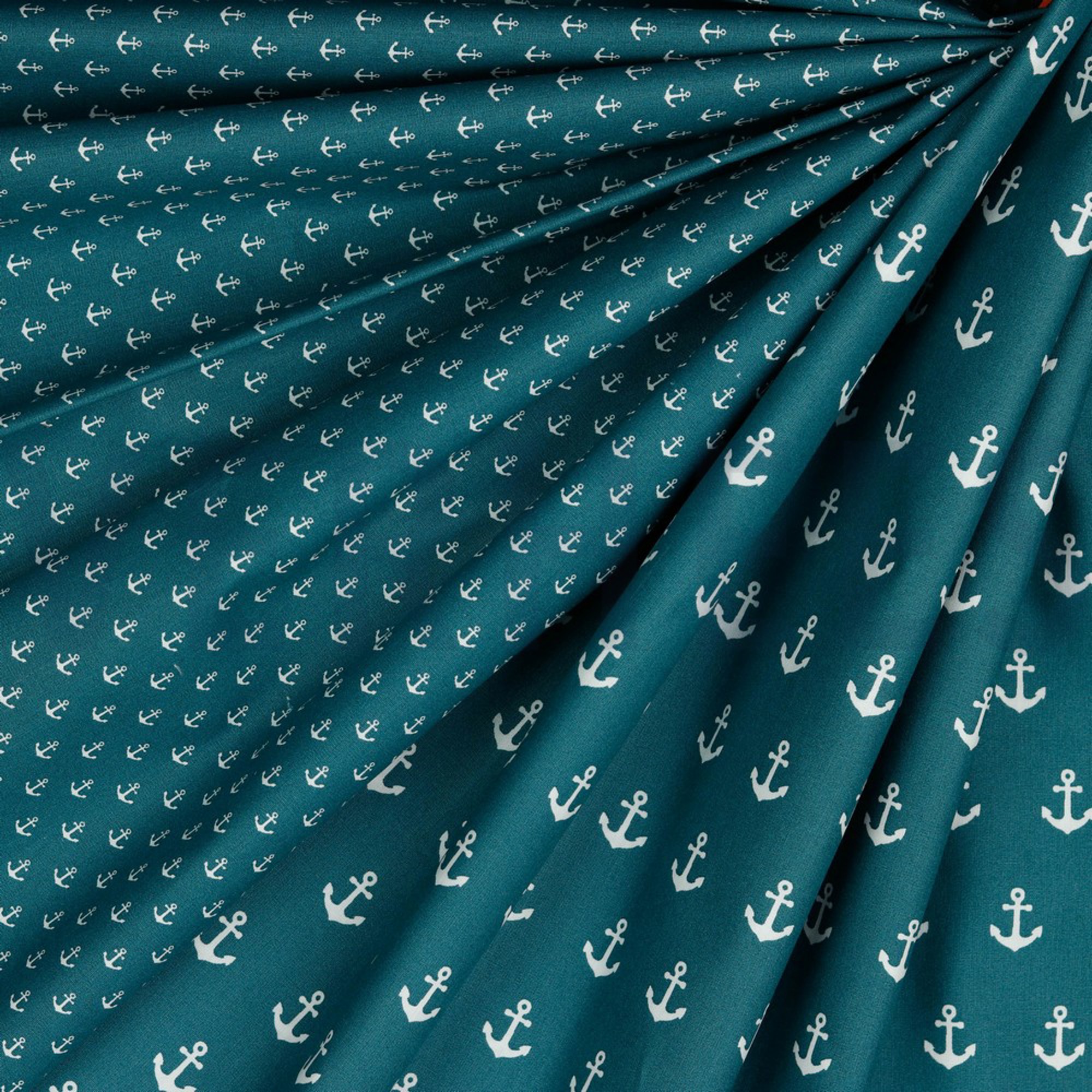 POPLIN PETIT ANCHOR PETROL (high resolution) #2