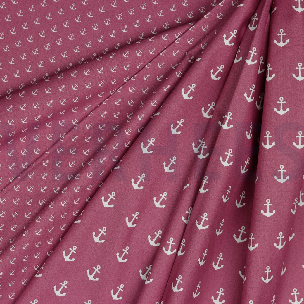 POPLIN PETIT ANCHOR MAUVE #2