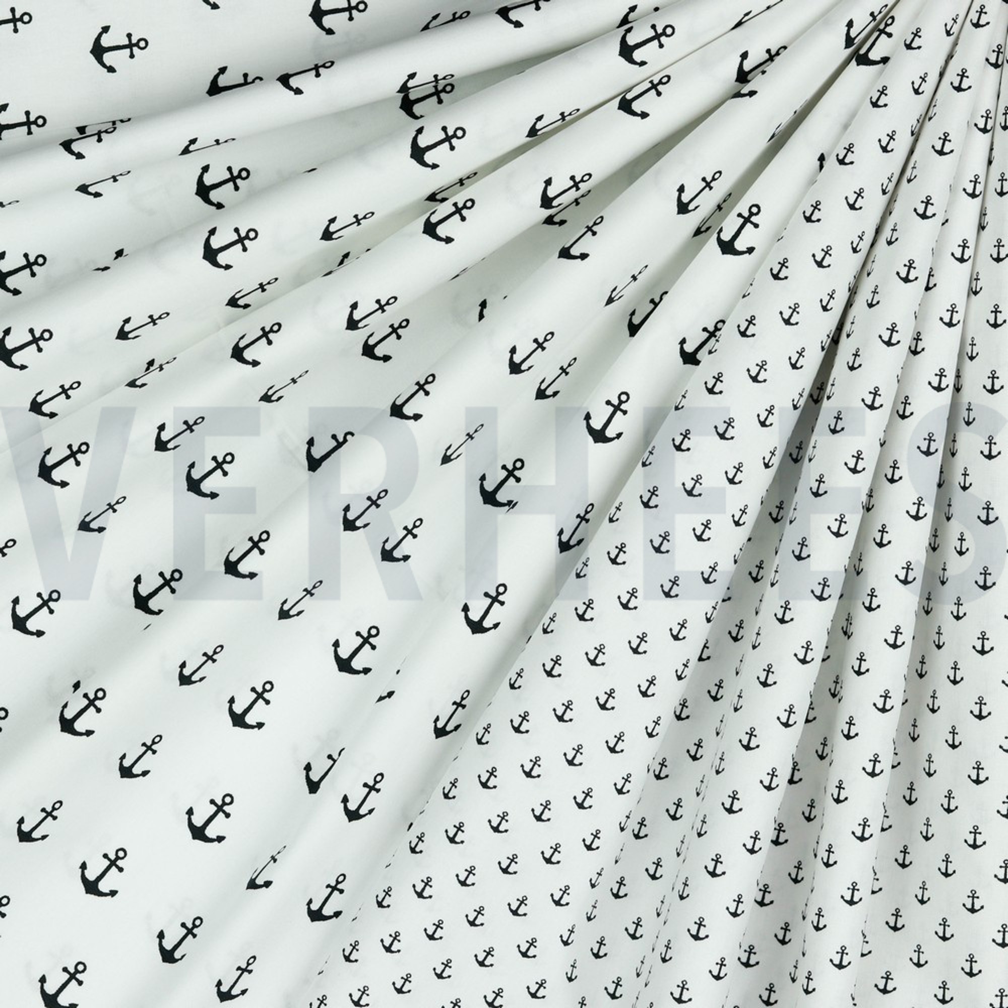 POPLIN PETIT ANCHOR WHITE/BLACK (high resolution) #2