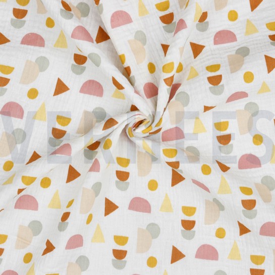 DOUBLE GAUZE GOTS DOTS WHITE #7