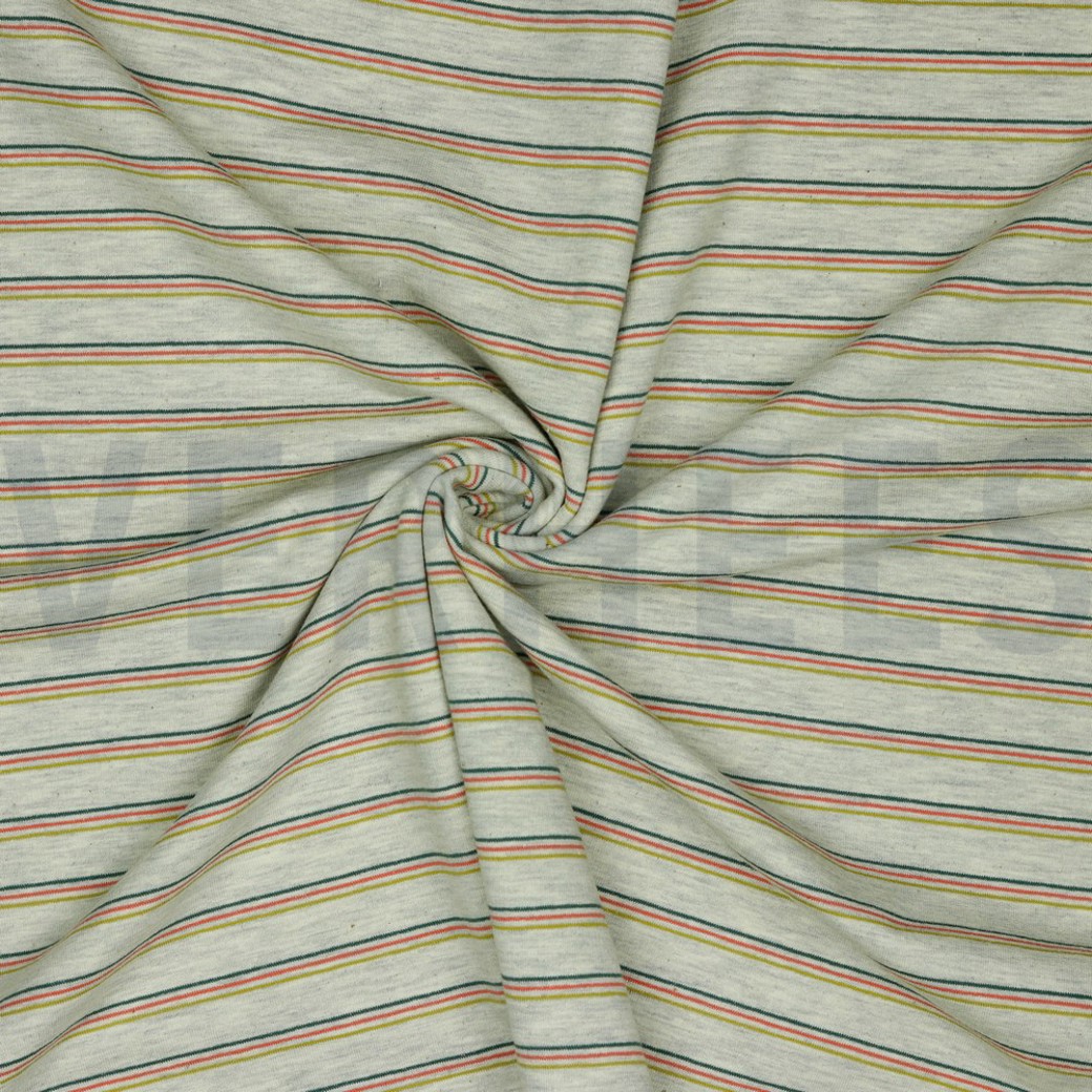 FRENCH TERRY STRIPES GREY MELANGE #2