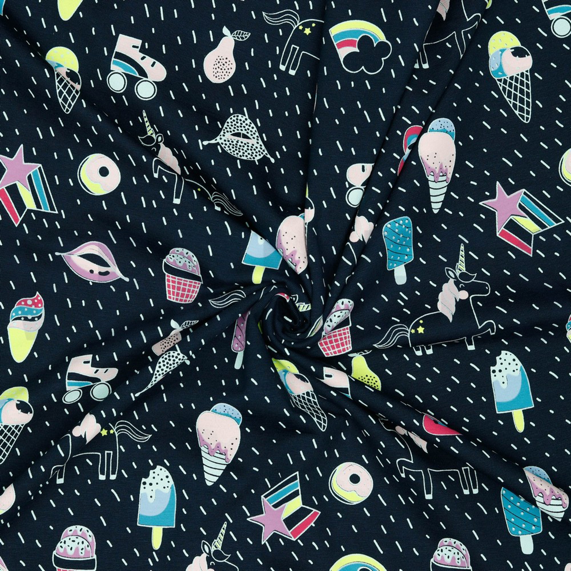JERSEY NEON UNICORN PARTY NAVY (high resolution) #2