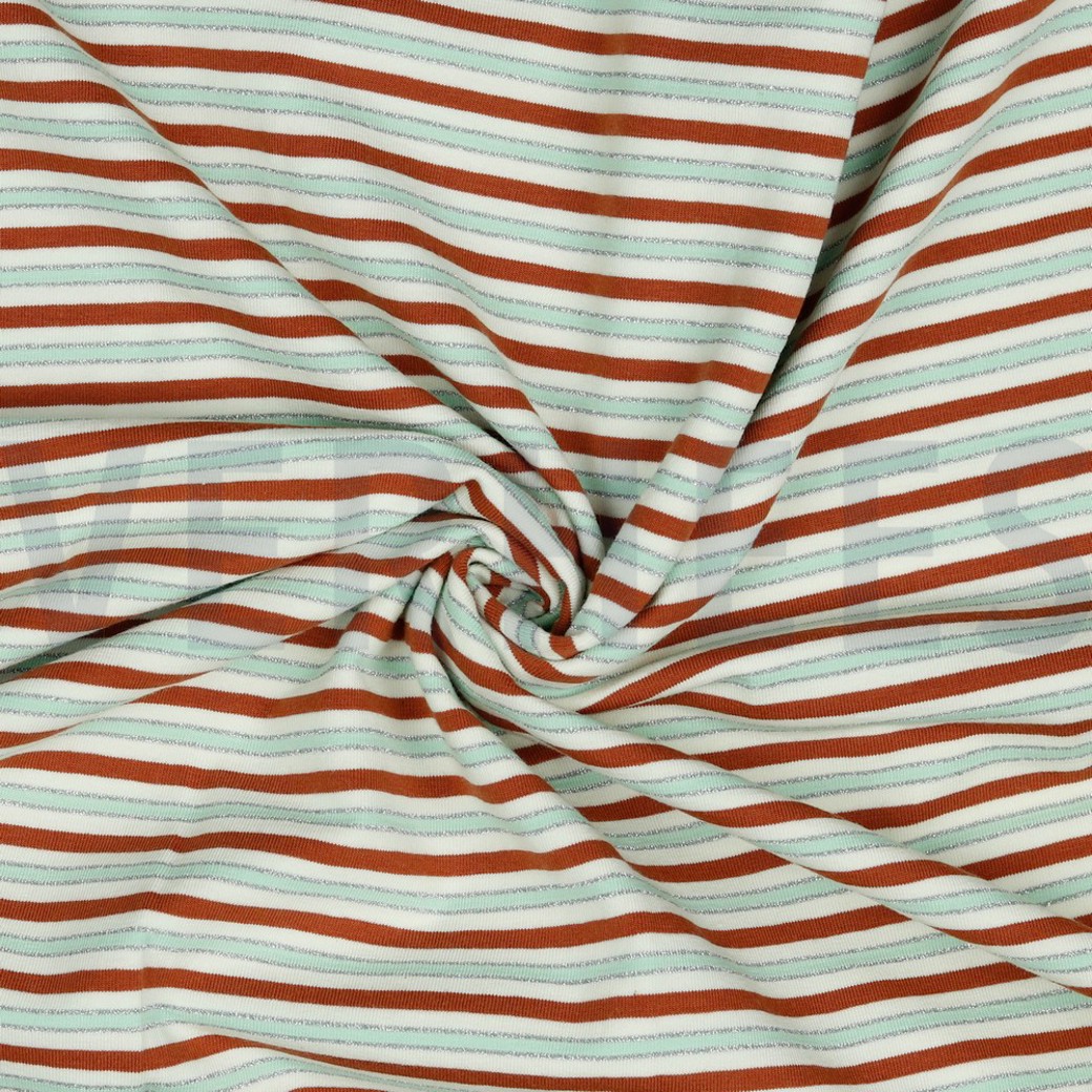 JERSEY STRIPES LUREX TERRA/SILVER #2