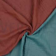 DOUBLE SIDED DOUBLE GAUZE GOTS ROUGE / GREEN (thumbnail) #2