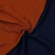 DOUBLE SIDED DOUBLE GAUZE GOTS RUST / NAVY (thumbnail) #2