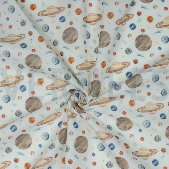 POPELINE DE COTON DIGITAL ESPACE BLANC #7