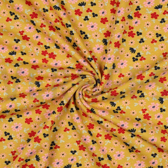 PURRING FUR FLOWERS OCHRE #7