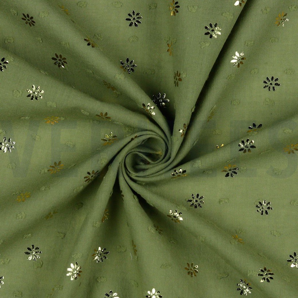 DOBBY FOIL DAISY MOSS GREEN #2