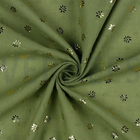 DOBBY FOIL DAISY MOSS GREEN #7