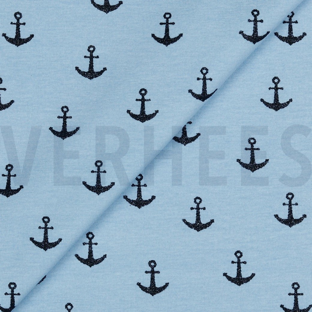 JERSEY GLITTER ANCHOR LIGHT BLUE #2