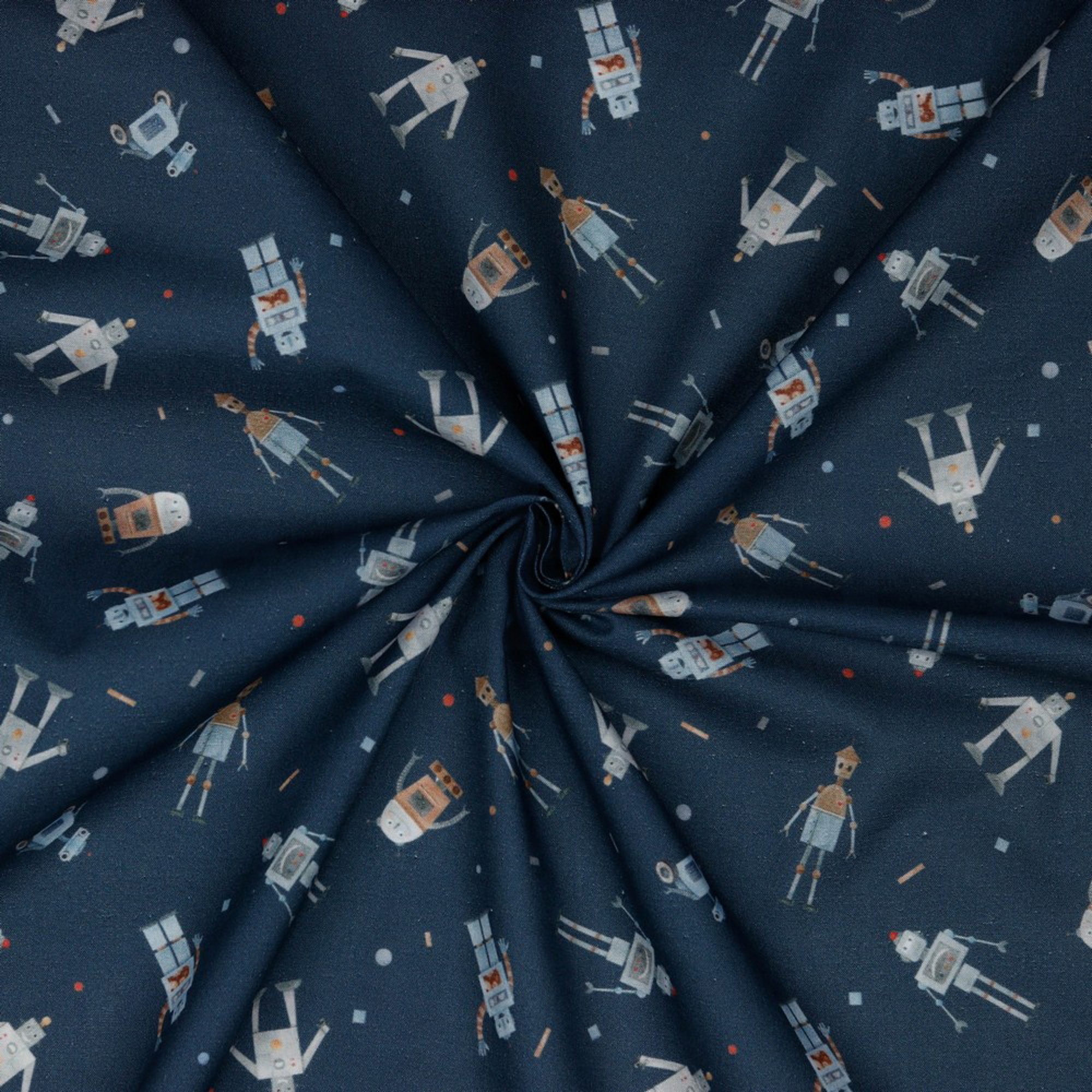 POPLIN DIGITAL ROBOTS NAVY (high resolution) #2