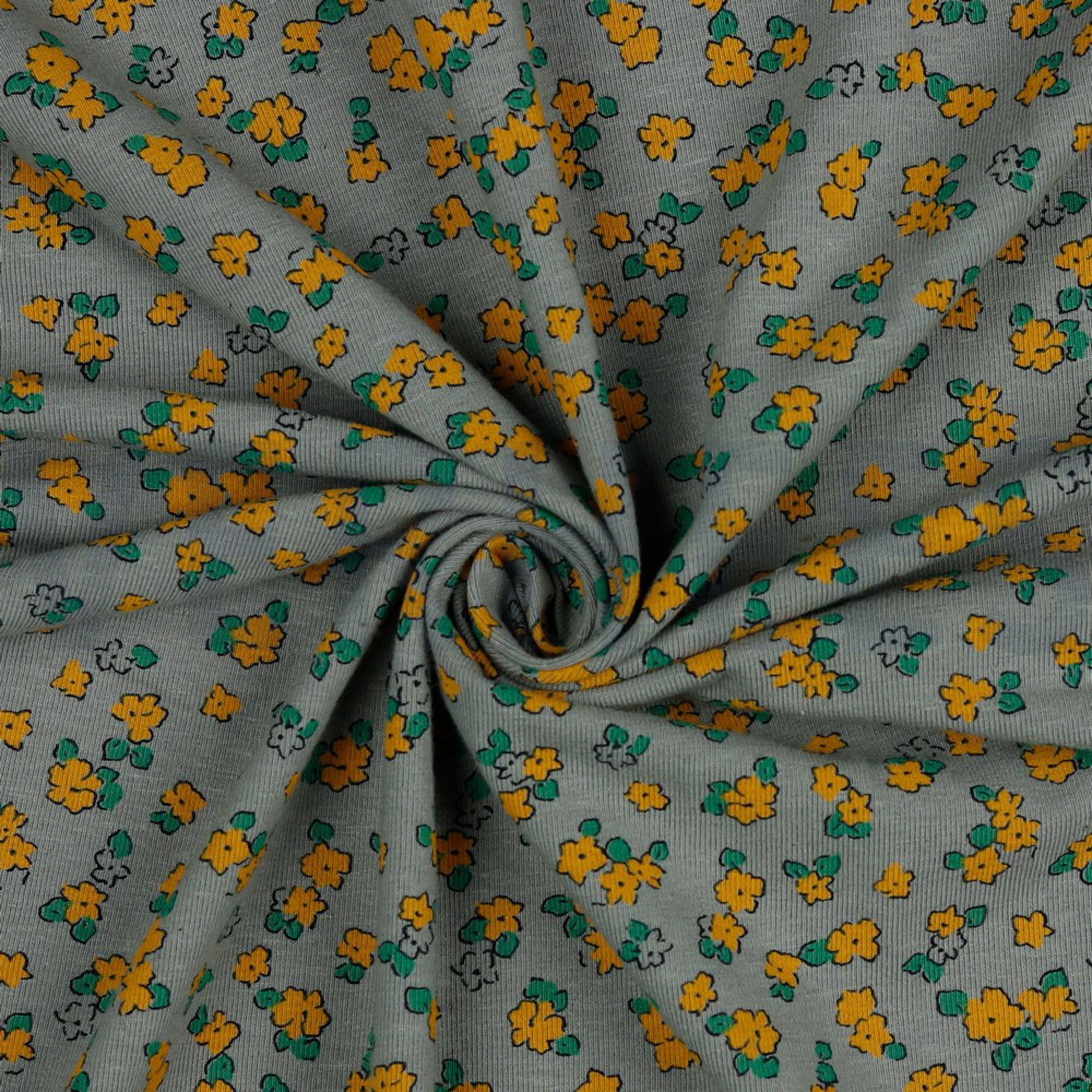 LINEN JERSEY SMALL FLOWERS GREY (high resolution) #2