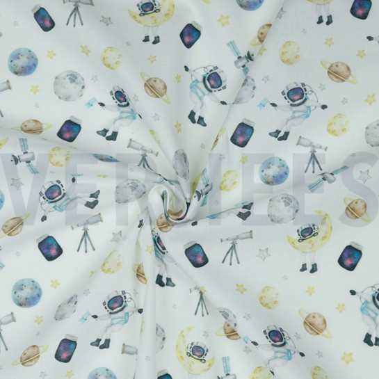 KATOENEN POPLIN DIGITAAL RUIMTE WIT #7