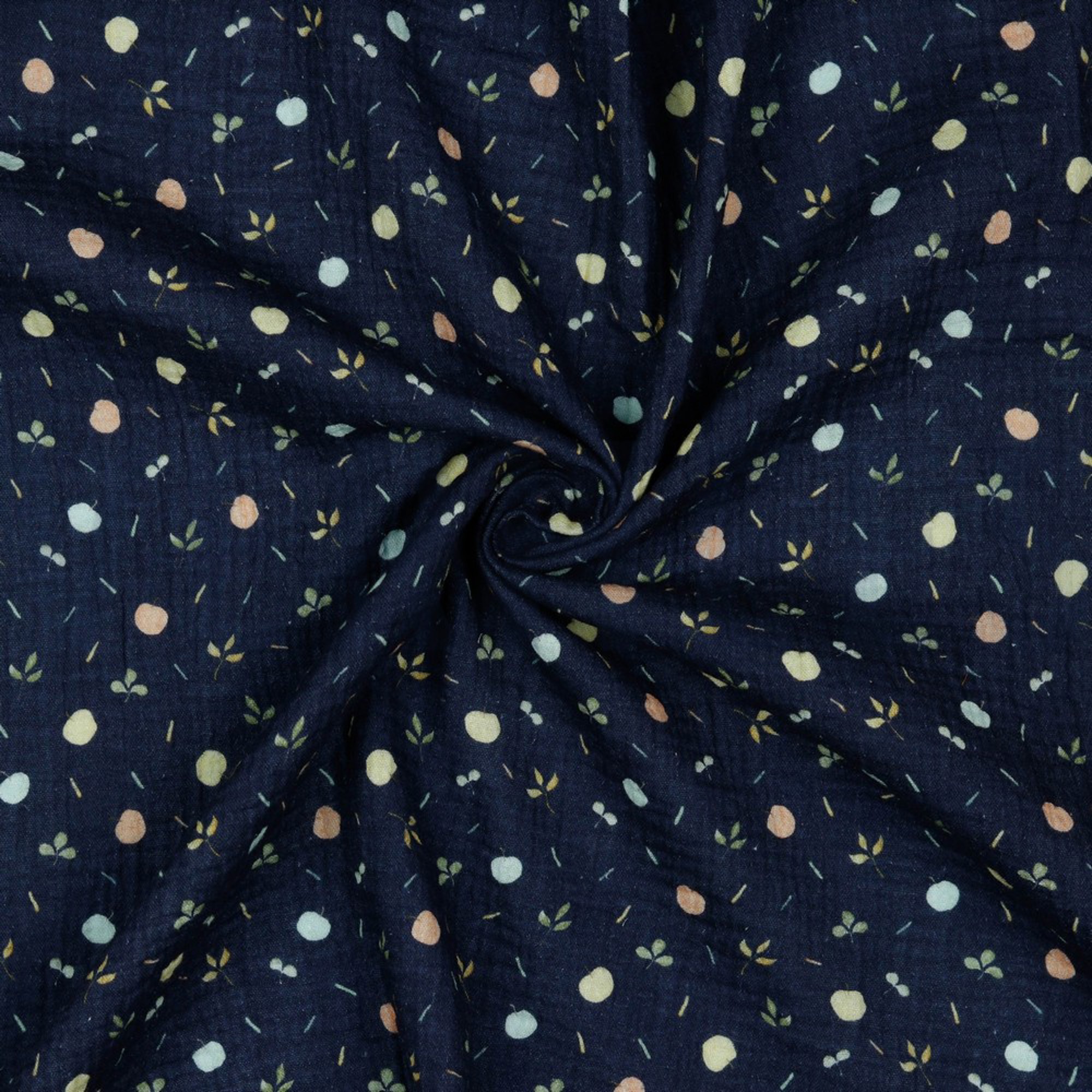 DOUBLE GAUZE GOTS DIGITAL FRUIT NAVY (high resolution) #2