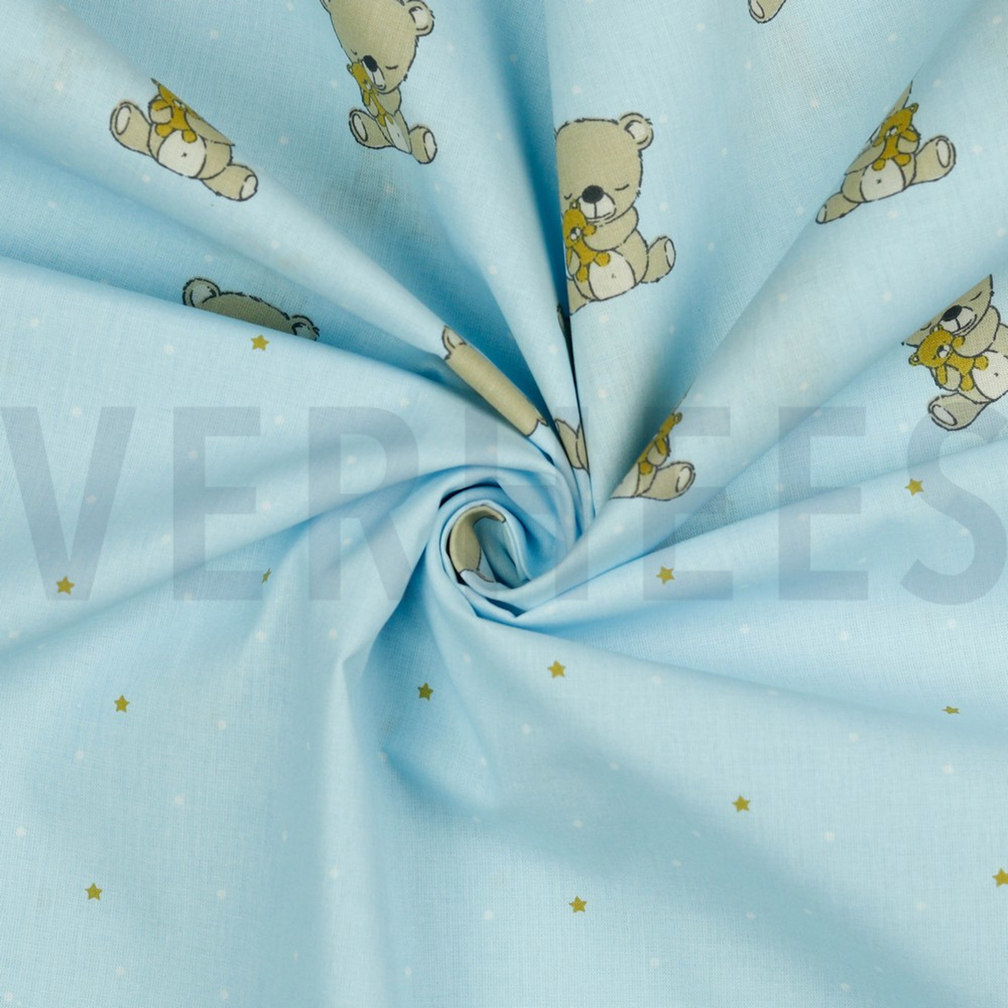 POPLIN GOTS SWEET BEAR LIGHT BLUE (high resolution) #2