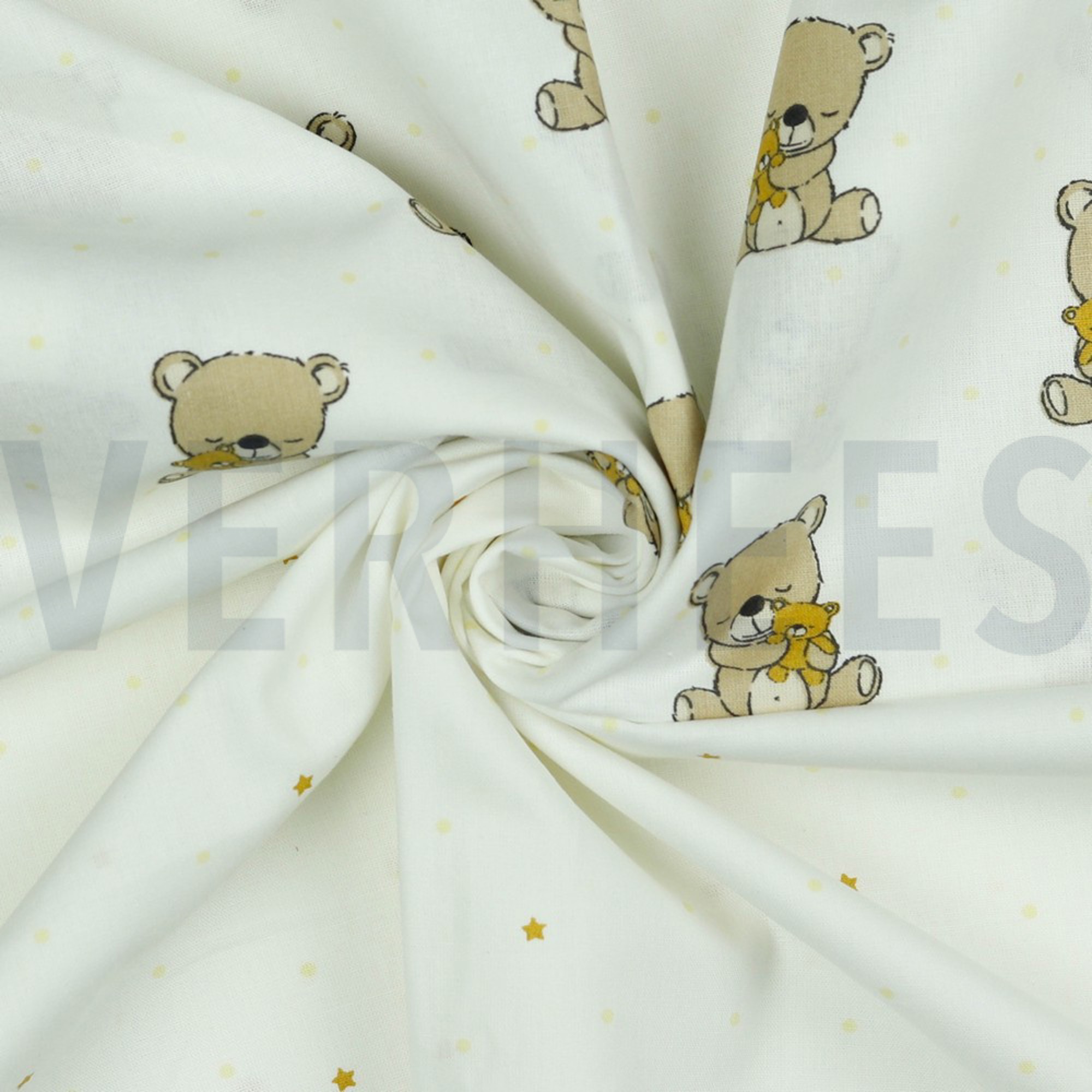 POPLIN GOTS SWEET BEAR WHITE (high resolution) #2