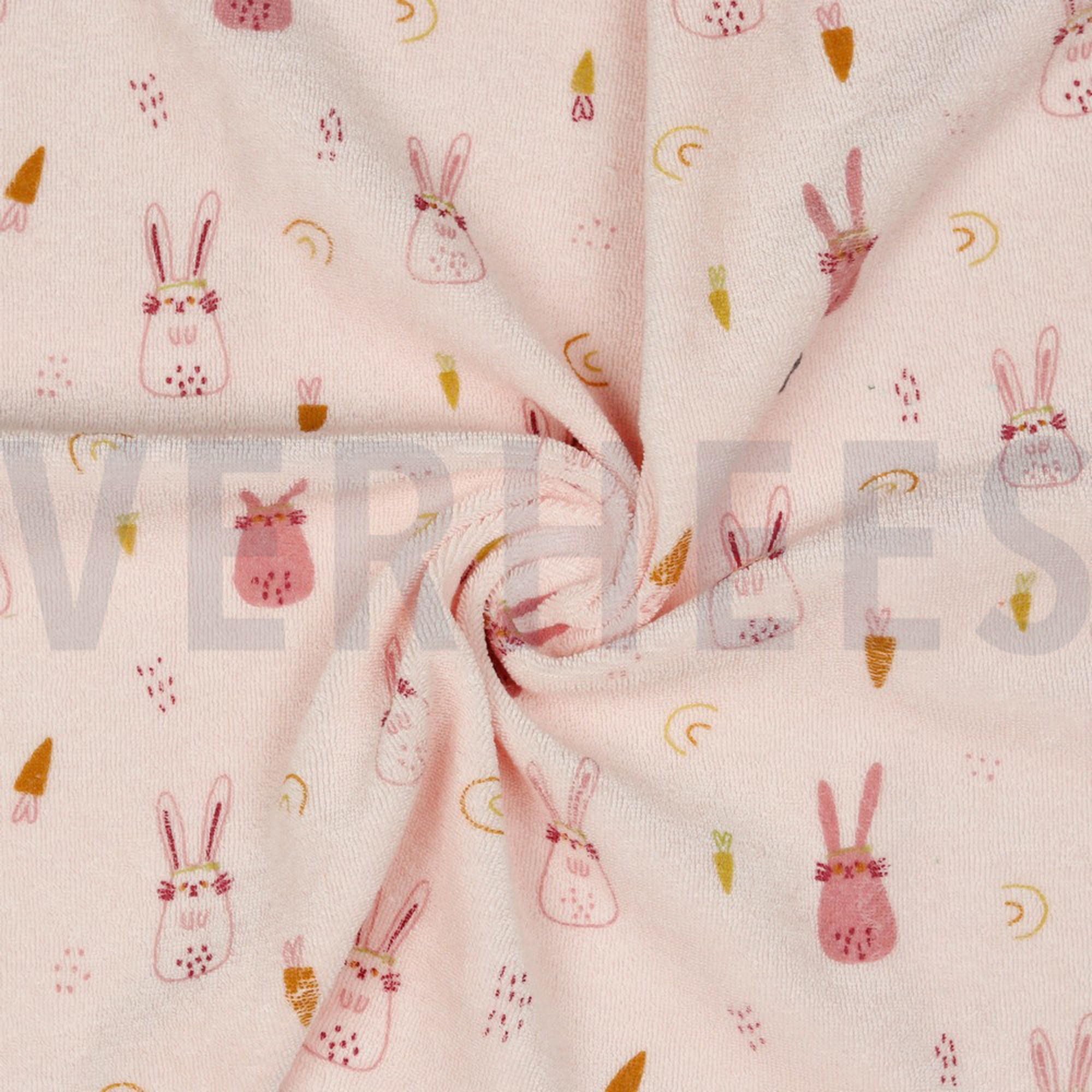 STRETCH TOWELLING BUNNIES LIGHT ROSE (high resolution) #2
