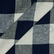 LINEN VISCOSE YARN DYED CHECK NAVY (thumbnail) #2