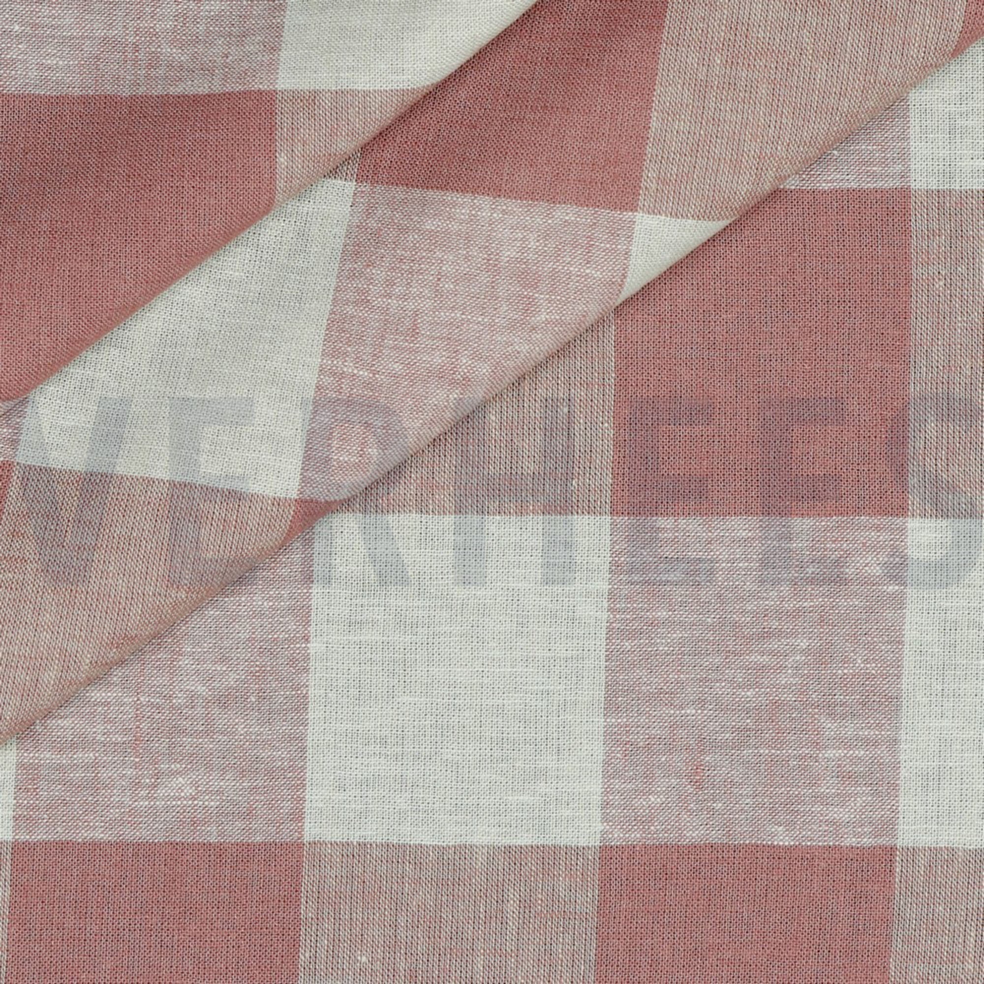 LINEN VISCOSE YARN DYED CHECK OLD ROSE (high resolution) #2