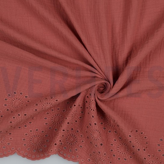 DOUBLE GAUZE ONE-SIDE BORDER BLUSH #7