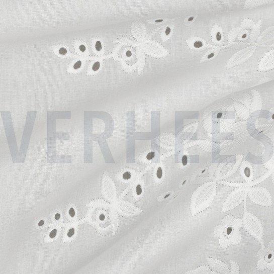 COTTON EMBROIDERY ONE-SIDE BORDER WHITE #7