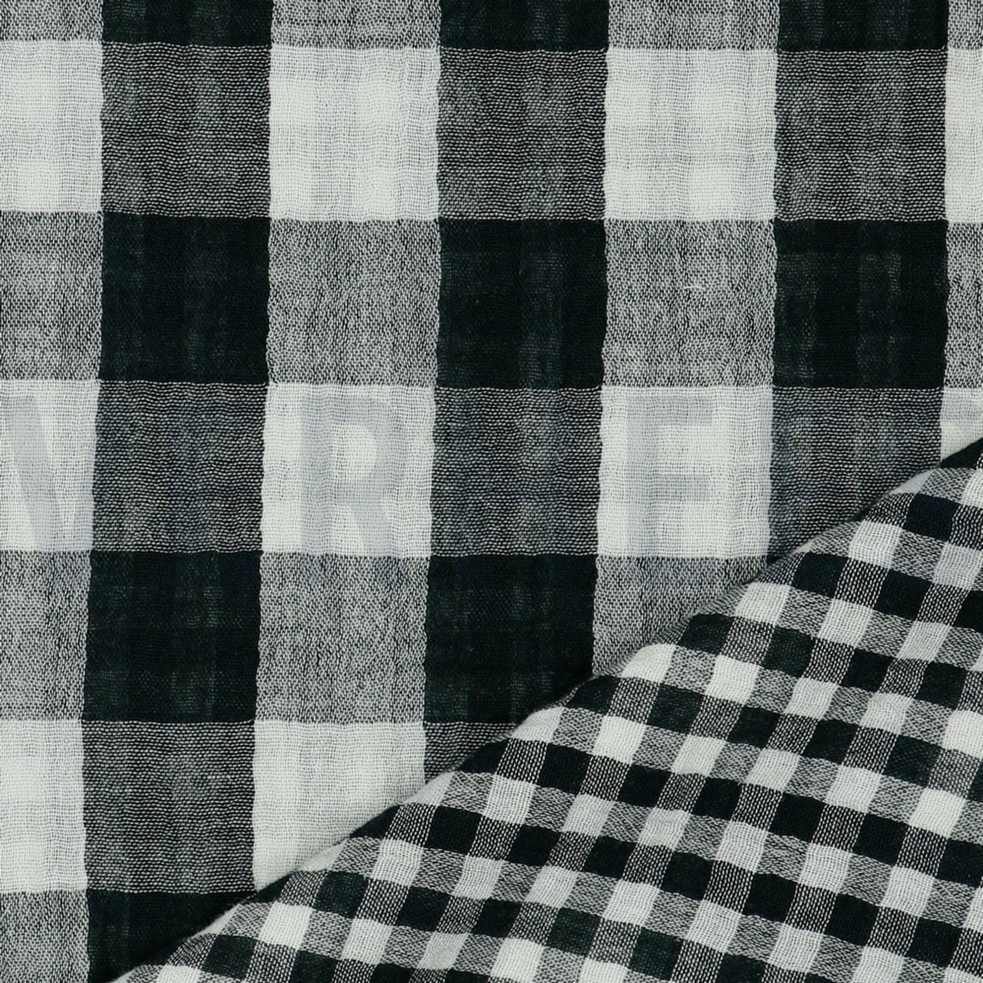 DOUBLE GAUZE DOUBLE SIDED CHECKS BLACK (high resolution) #2