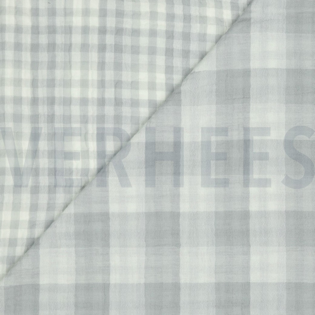 DOUBLE GAUZE DOUBLE SIDED CHECKS GREY #2