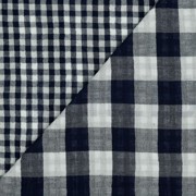 DOUBLE GAUZE DOUBLE SIDED CHECKS NAVY (thumbnail) #2