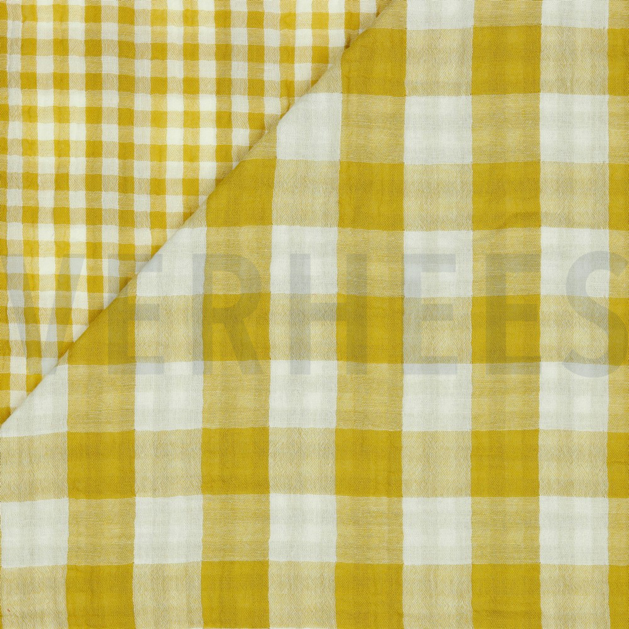 DOUBLE GAUZE DOUBLE SIDED CHECKS OCHRE (high resolution) #2