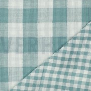 DOUBLE GAUZE DOUBLE SIDED CHECKS GREEN (thumbnail) #2